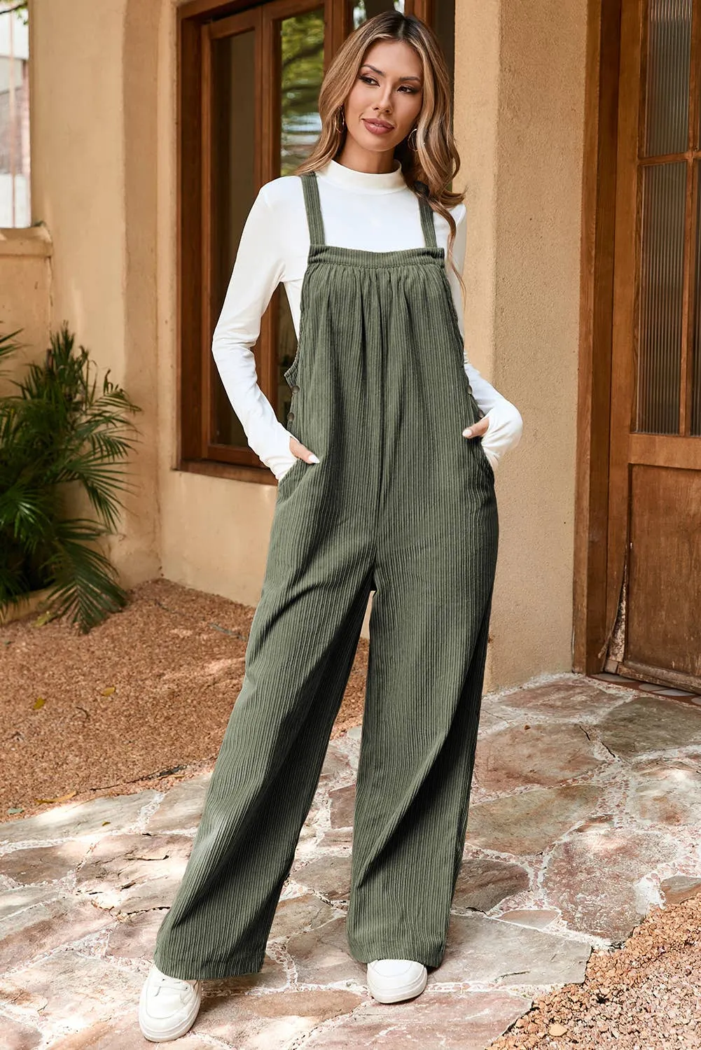 The Mary Corduroy Overall in Olive