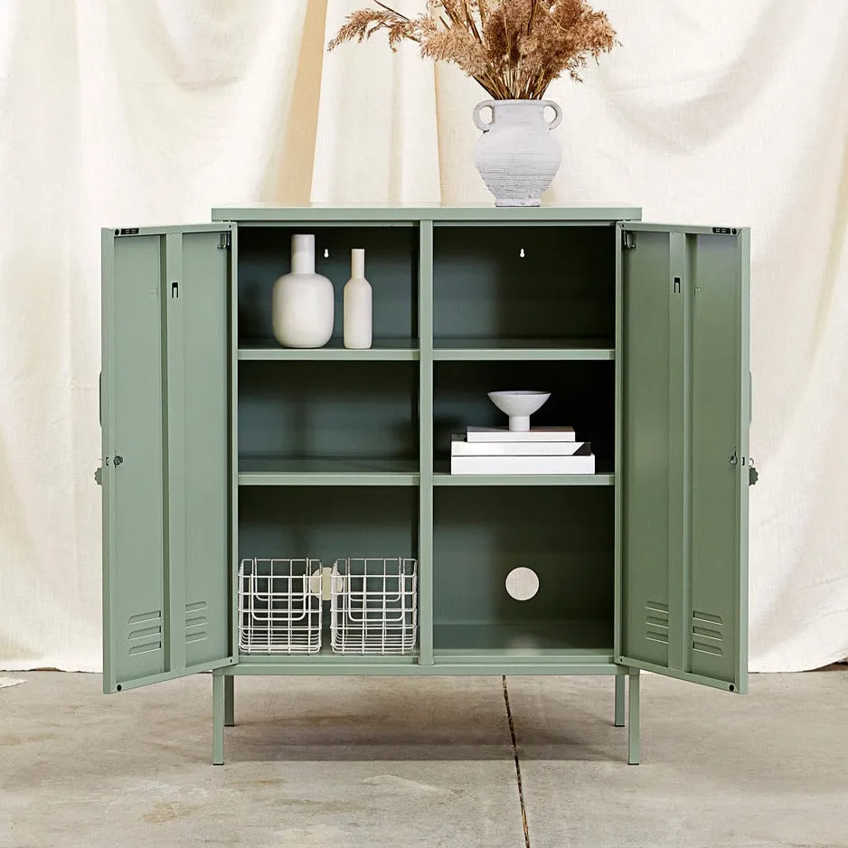 The Midi Double Door Locker Cabinet (Sage)