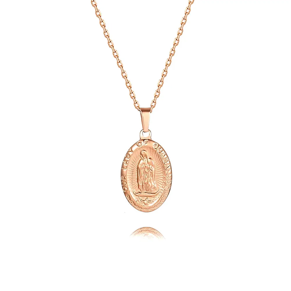 Trendolla Vintage Rose Gold & Gold Virgencita Necklace