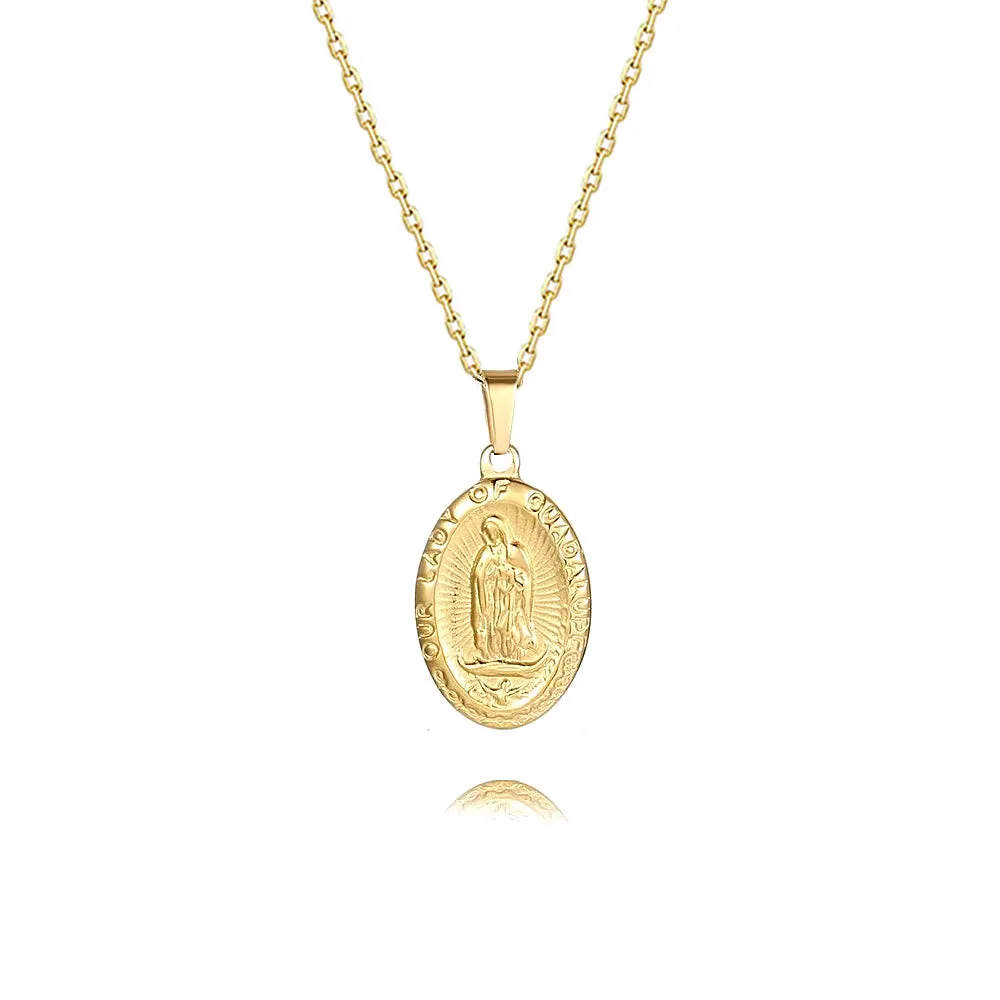 Trendolla Vintage Rose Gold & Gold Virgencita Necklace
