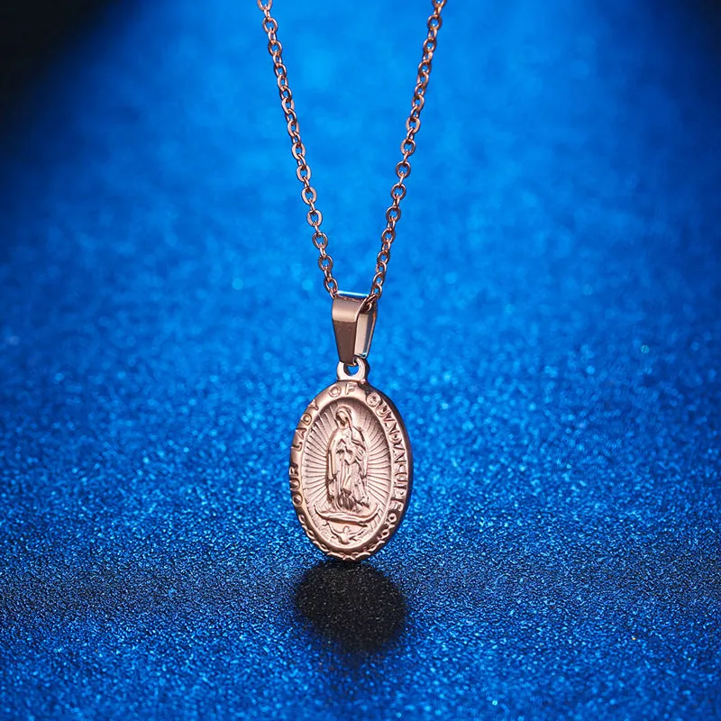 Trendolla Vintage Rose Gold & Gold Virgencita Necklace