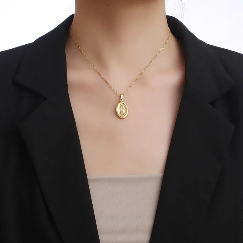Trendolla Vintage Rose Gold & Gold Virgencita Necklace