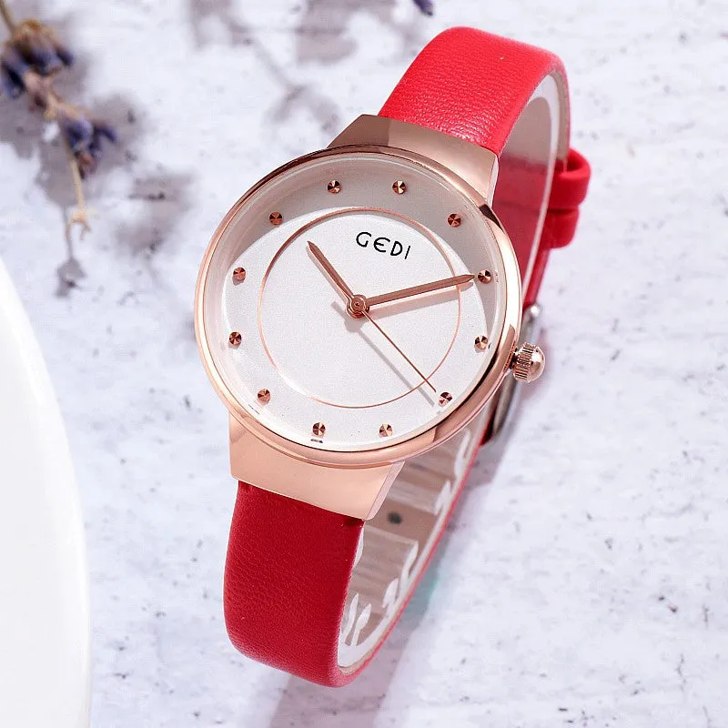 Ultra-thin Leather Strap Women's Watch
