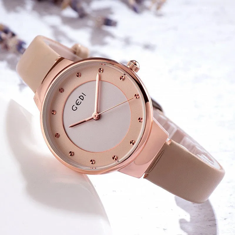 Ultra-thin Leather Strap Women's Watch