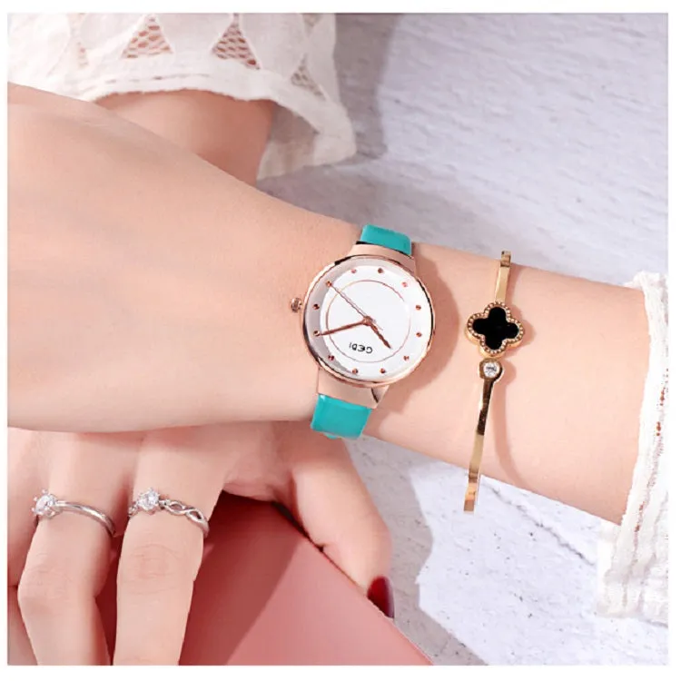 Ultra-thin Leather Strap Women's Watch