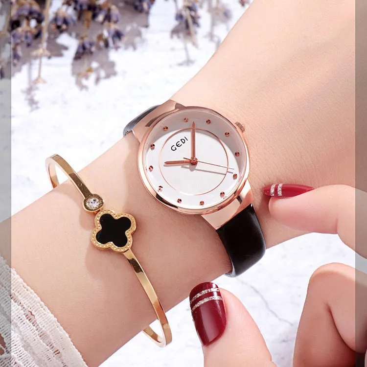 Ultra-thin Leather Strap Women's Watch