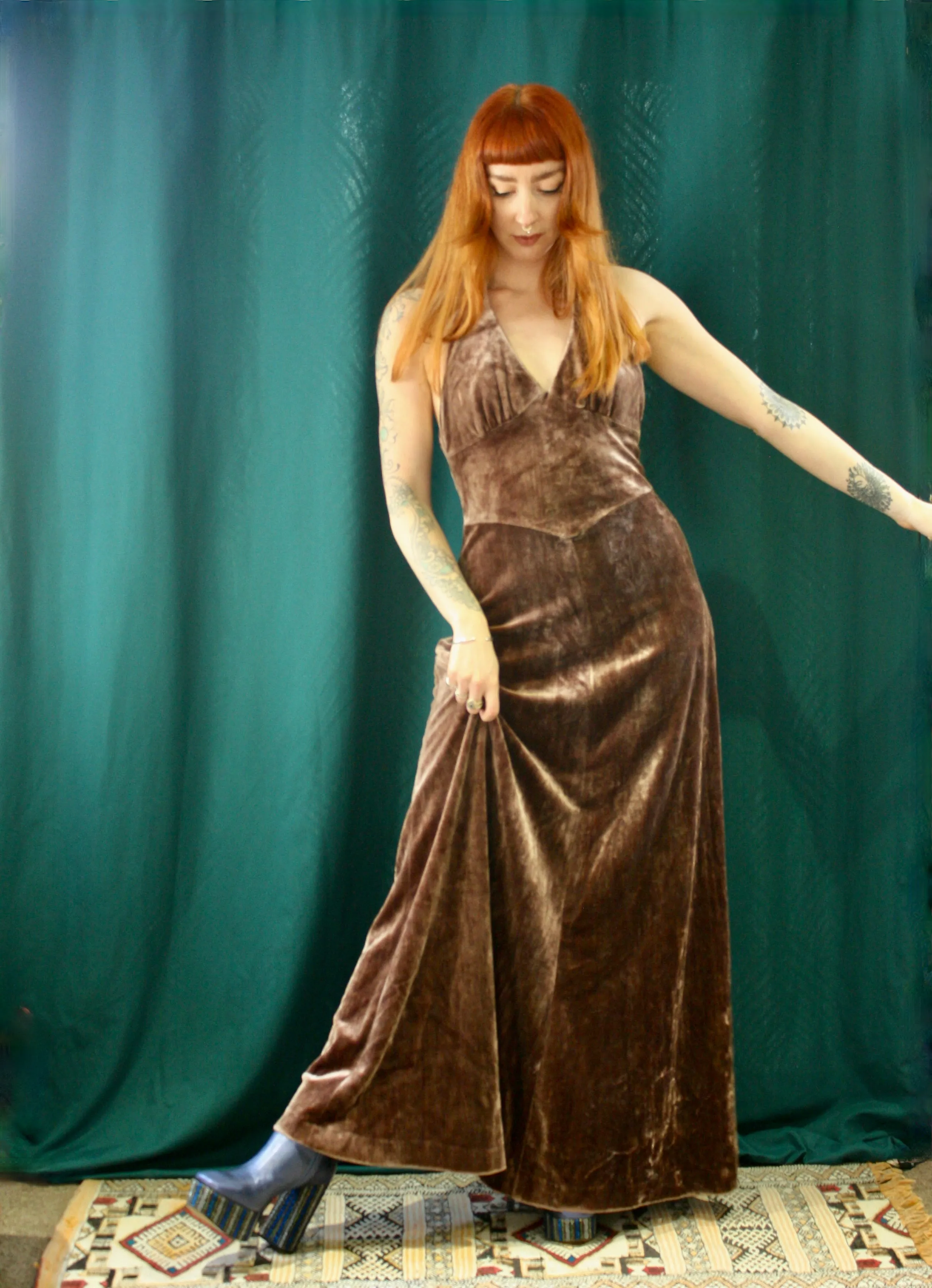 Vintage 60s Mary Quant Velvet Dress