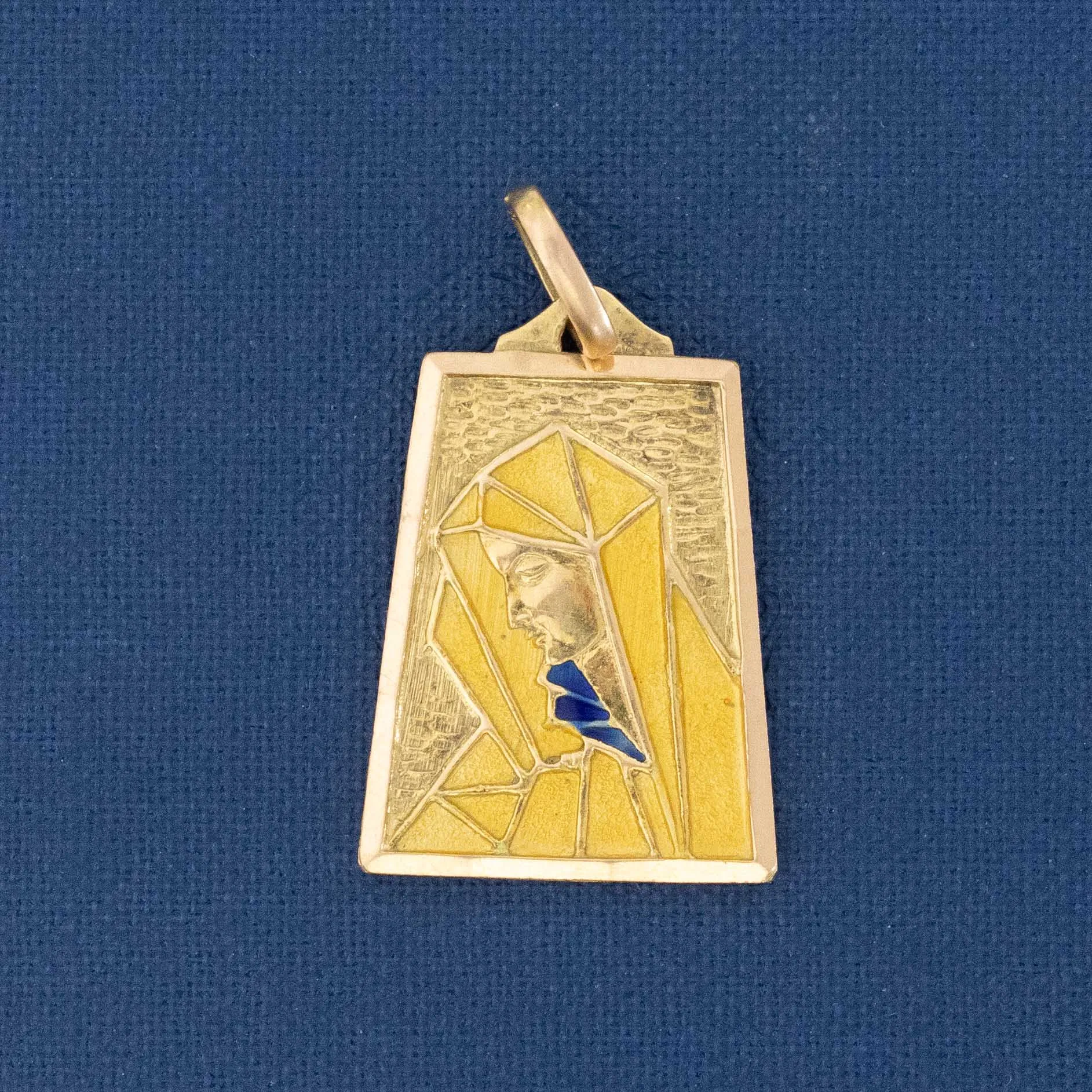Vintage Madonna Enamel Pendant