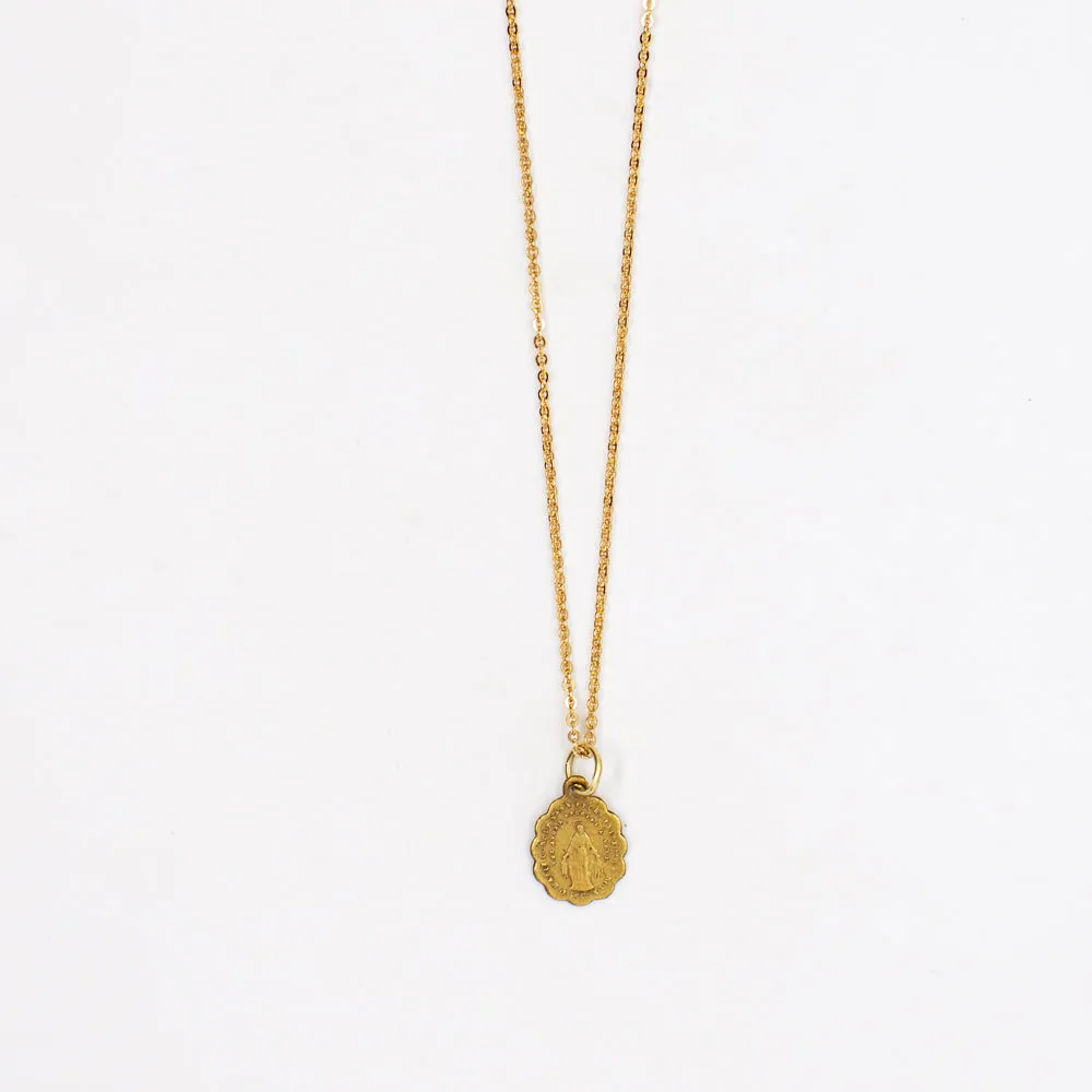 Vintage Saint Medal Miraculous Mary / Saint Fourier v188