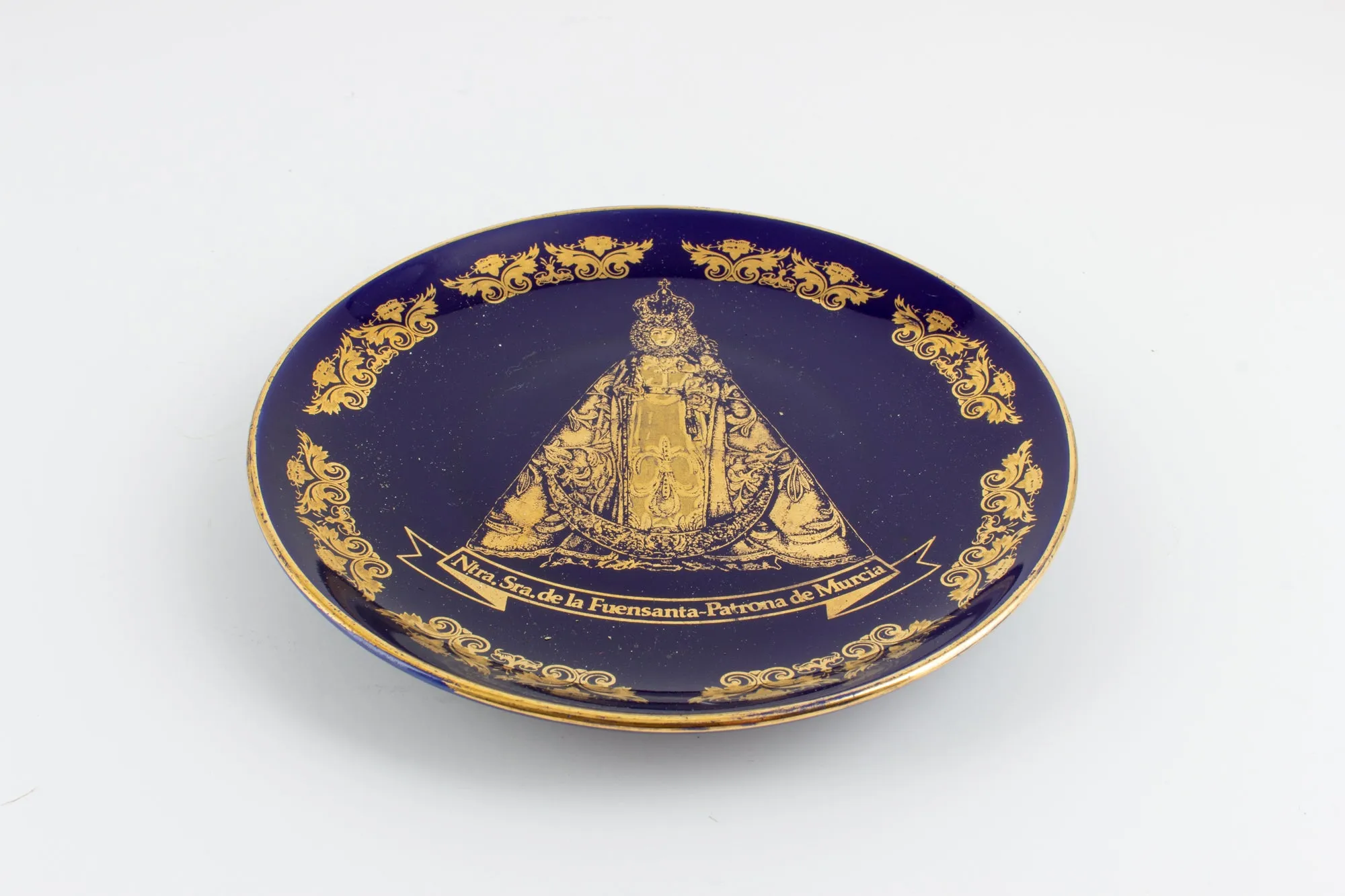 Vintage Spanish Blue & Gold Ceramic Dish