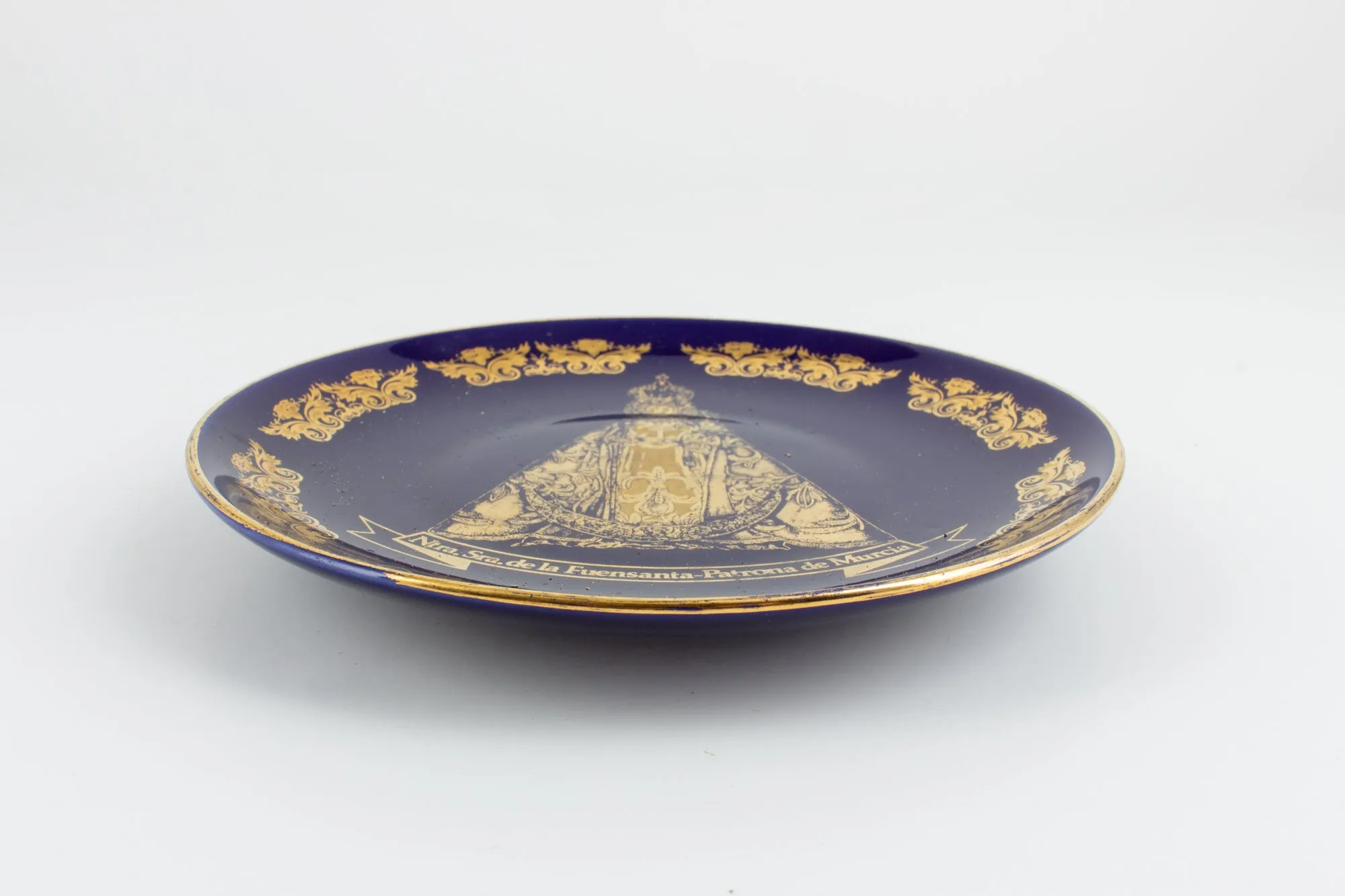 Vintage Spanish Blue & Gold Ceramic Dish