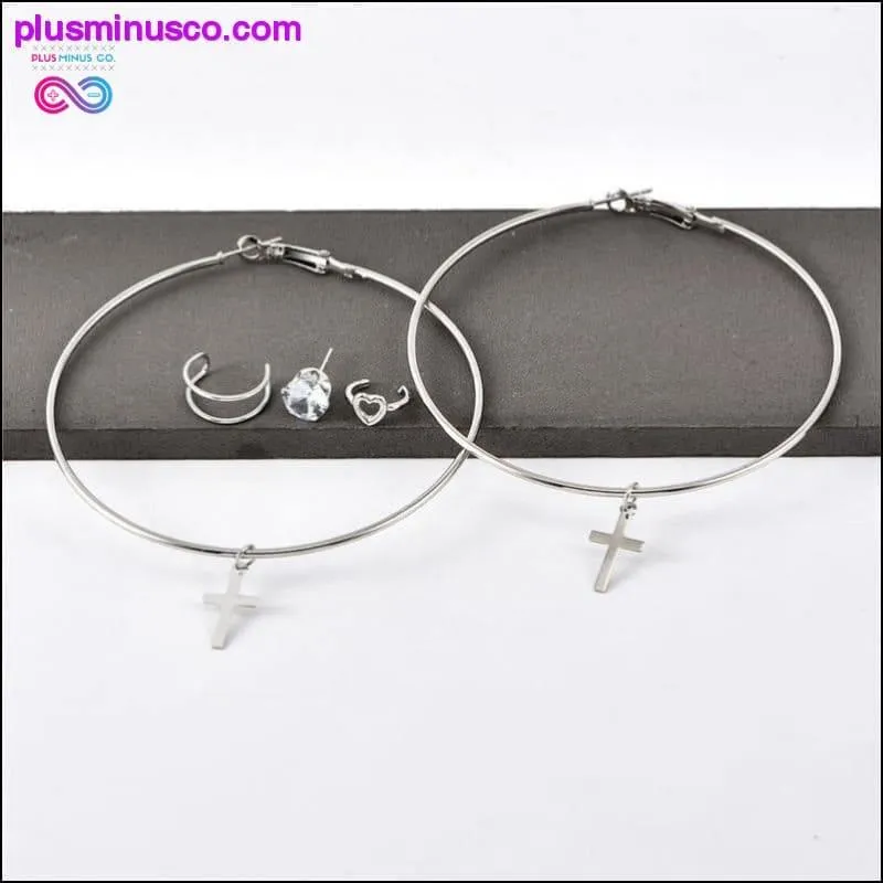 Vintage Virgin Mary Crystal Cross Drop Earrings