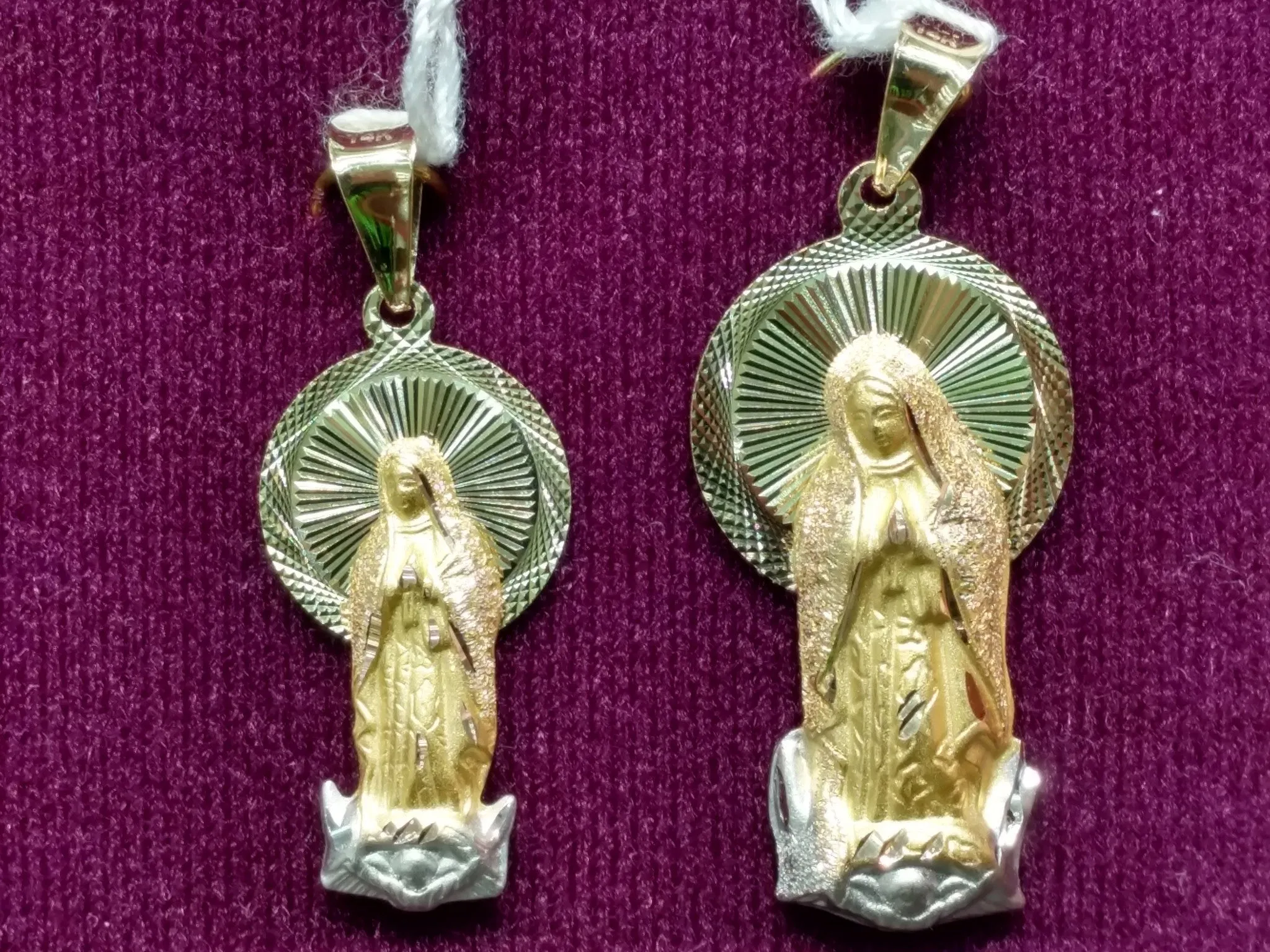 Virgin Mary Pendant Tricolor (14K)