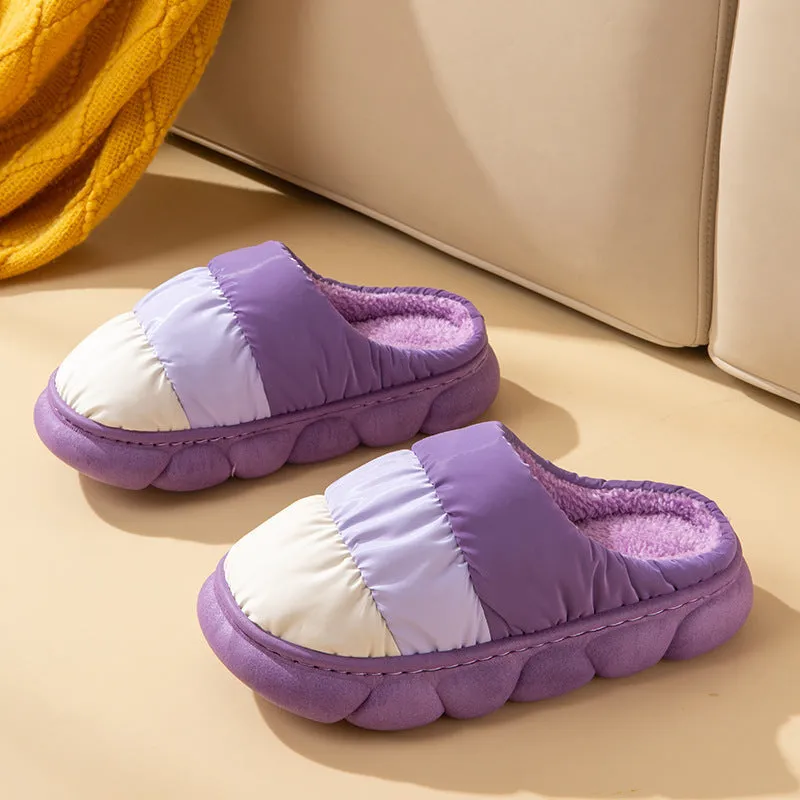 Waterproof Indoor Household Down Warm Plush Slipper