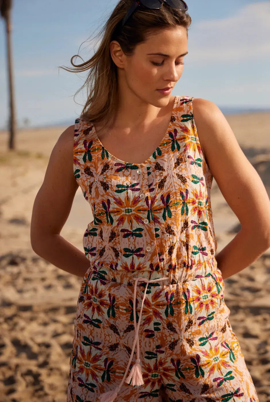 Weird Fish Women's Flik Organic Cheesecloth Playsuit
