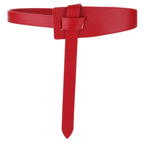 Wide Leather Knotted Belt
