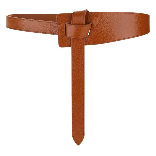 Wide Leather Knotted Belt