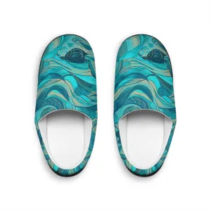 Women's Indoor Slippers - Teal Wave