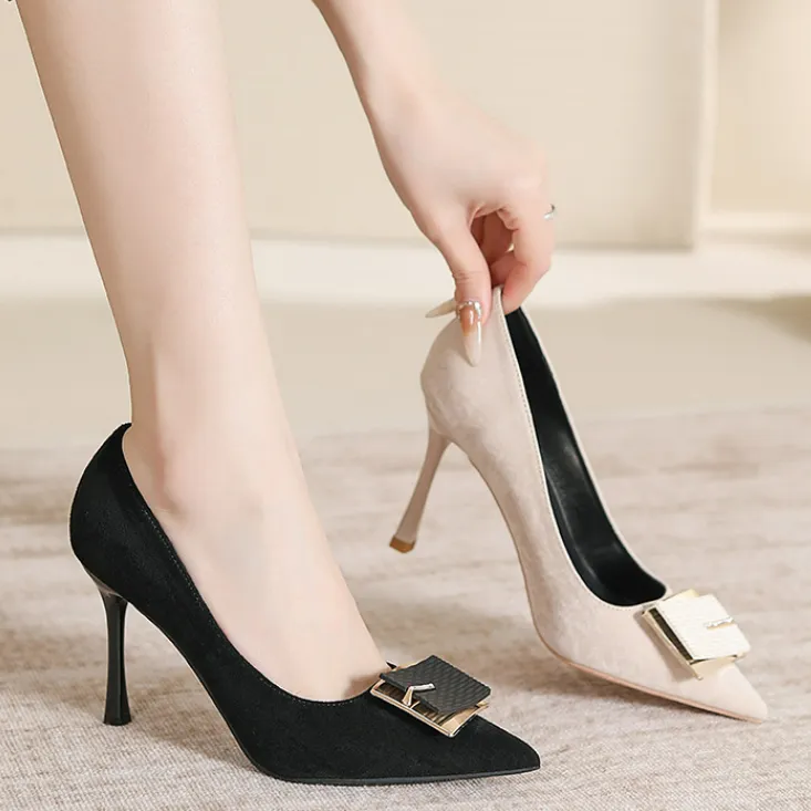 Women's Petite Size 1 Suede Heel Shoes MS251