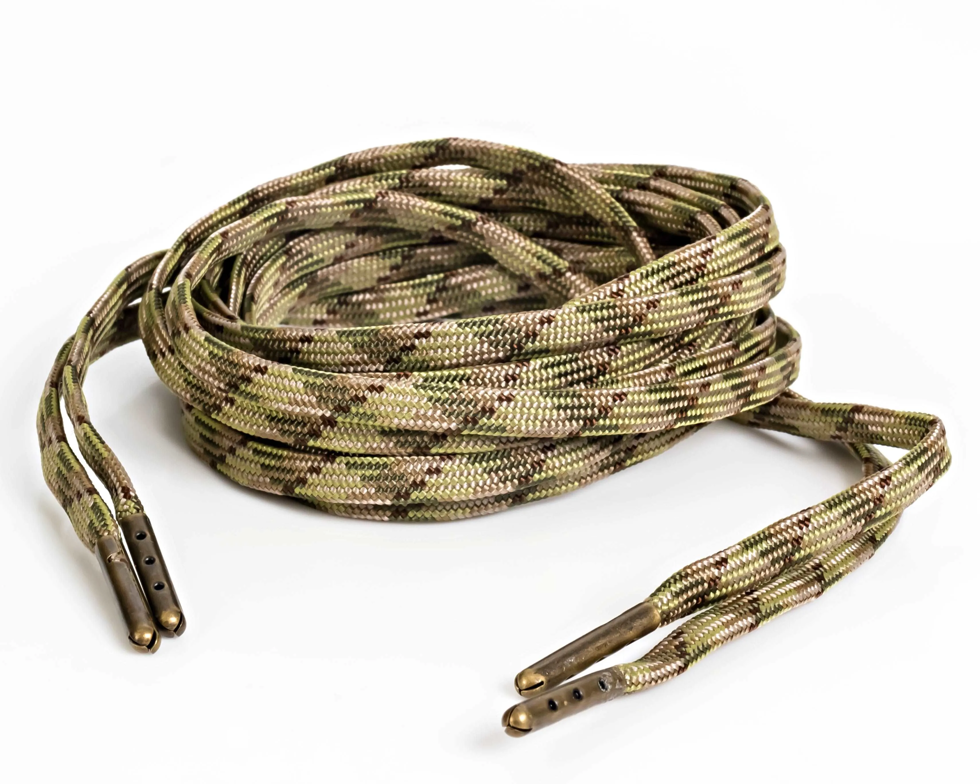 Woodland Camo Flat Shoe Laces for Shoes and Boots Steel Tip
